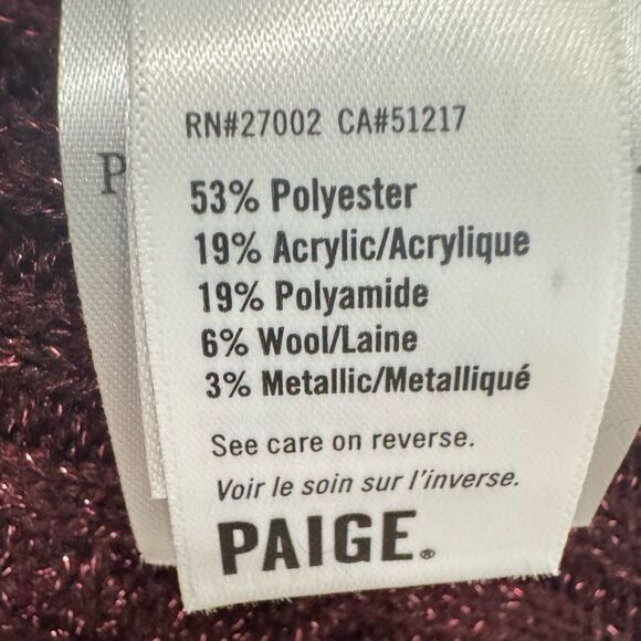 NWT PAIGE Marium Knit Sleeveless Dress in Burgundy Sparkle - Picture 12 of 12